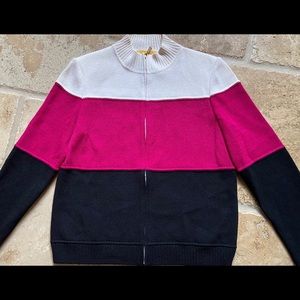 St. John SPORT Black/Fuschia/Ivory Sweater